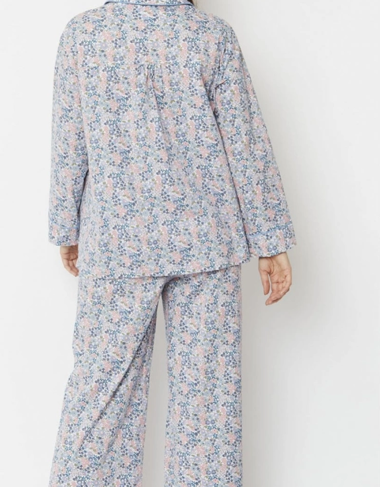 Blue Floral Cotton Pyjamas