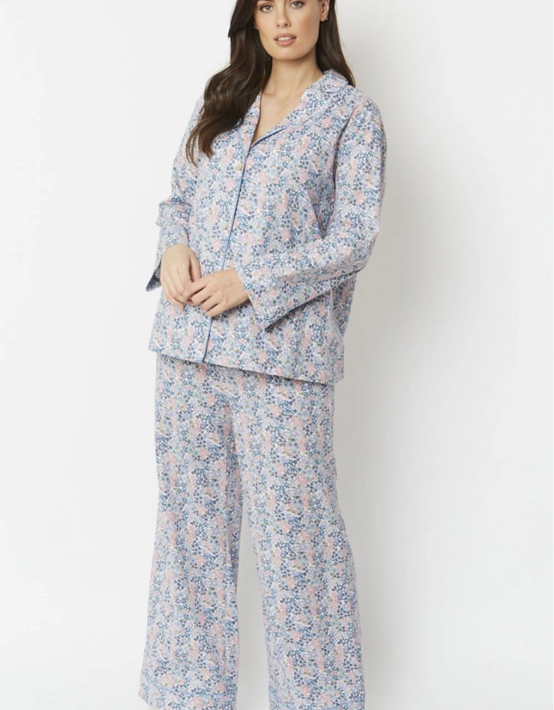 Blue Floral Cotton Pyjamas