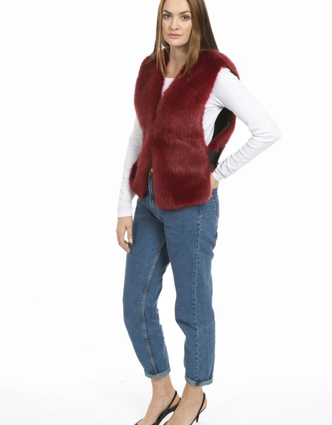 Red Faux Fur Gilet, 4 of 3