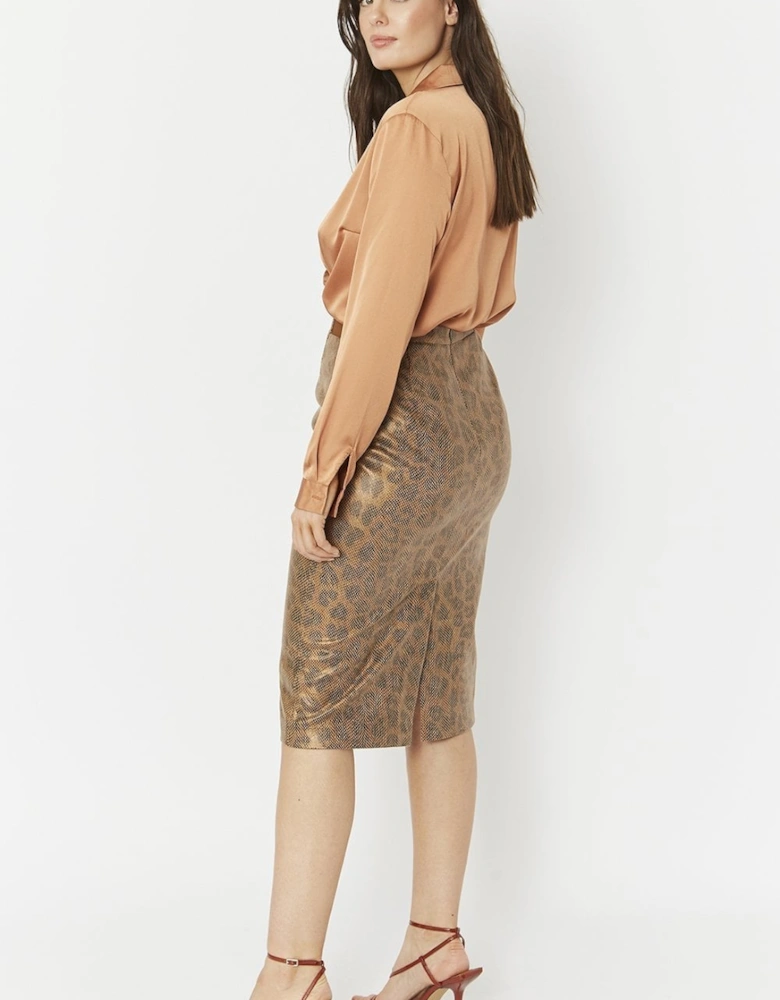 Animal Print Faux Suede Animal Print Skirt