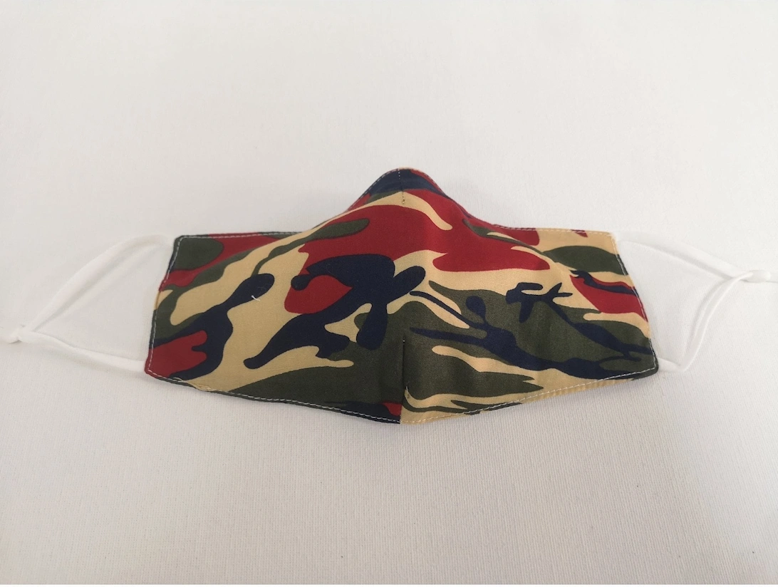 Red Unisex Reusable Fashion Face Masks in Camouflage, 2 of 1