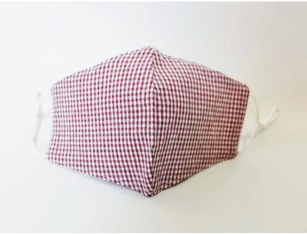 Red Gingham Reusable Adults Fashion Face Mask, 2 of 1