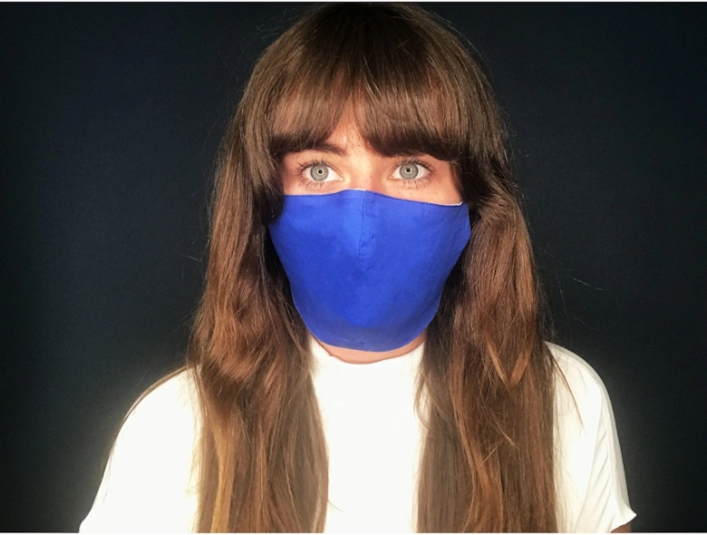 Blue Unisex Block Colour Fashion Cotton Face Mask