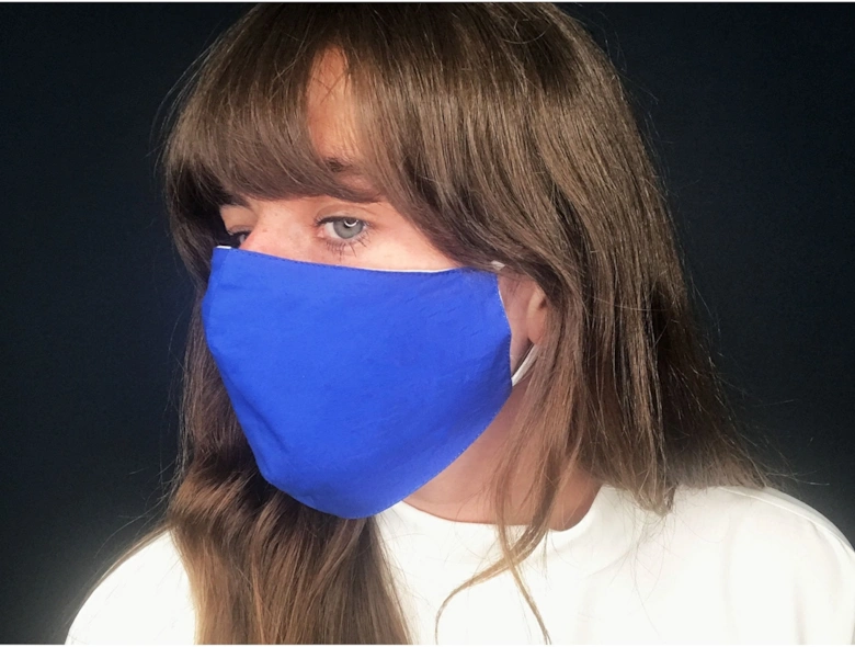 Blue Unisex Block Colour Fashion Cotton Face Mask