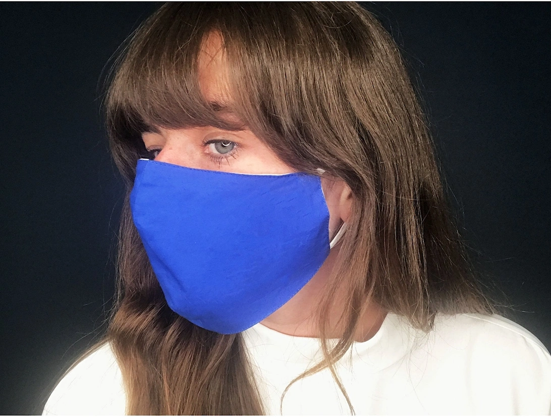 Blue Unisex Fashion Face Mask with Filter Pocket, 3 of 2