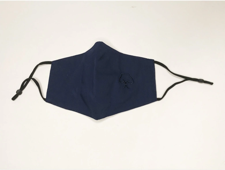 Navy Reusable Cotton Fashion Face Mask with Filter Pocket