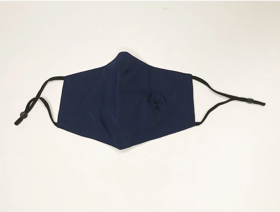 Navy Reusable Cotton Fashion Face Mask with Filter Pocket, 2 of 1
