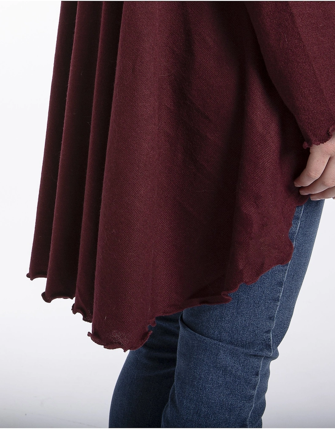 Red Light Knitted Sleeved Cape