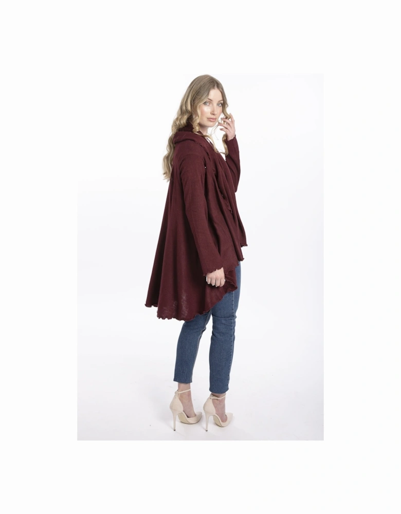 Red Light Knitted Sleeved Cape