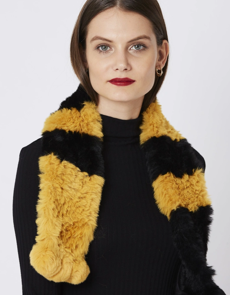 Yellow Faux Fur Scarf