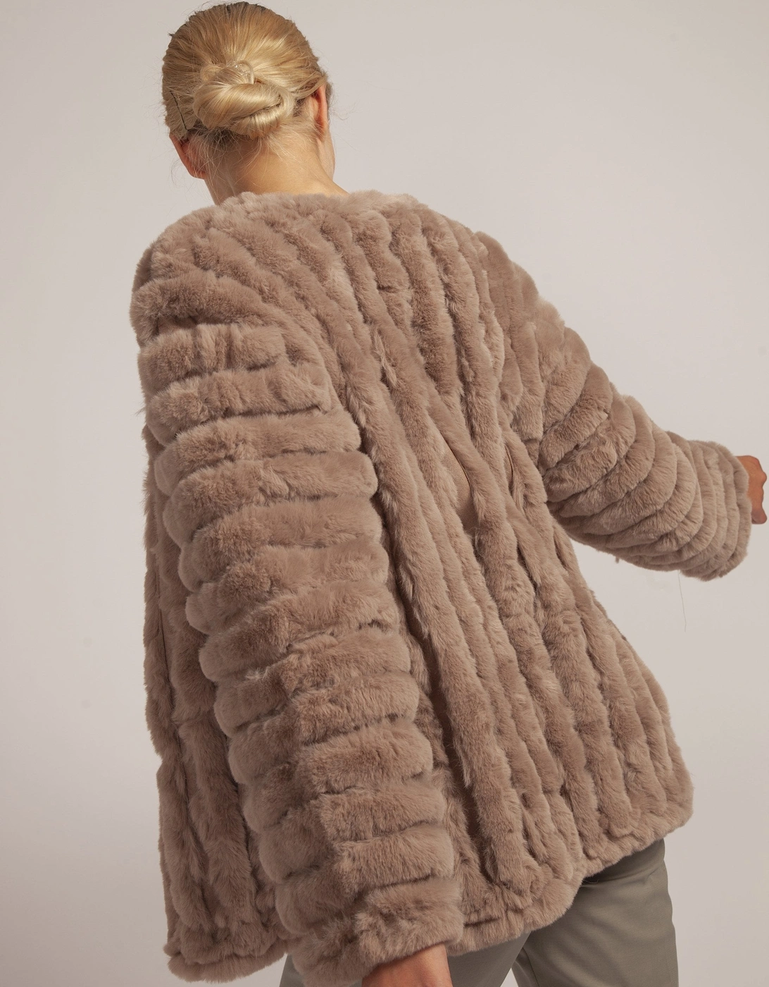 Mocha Faux Fur Faux Suede Coat