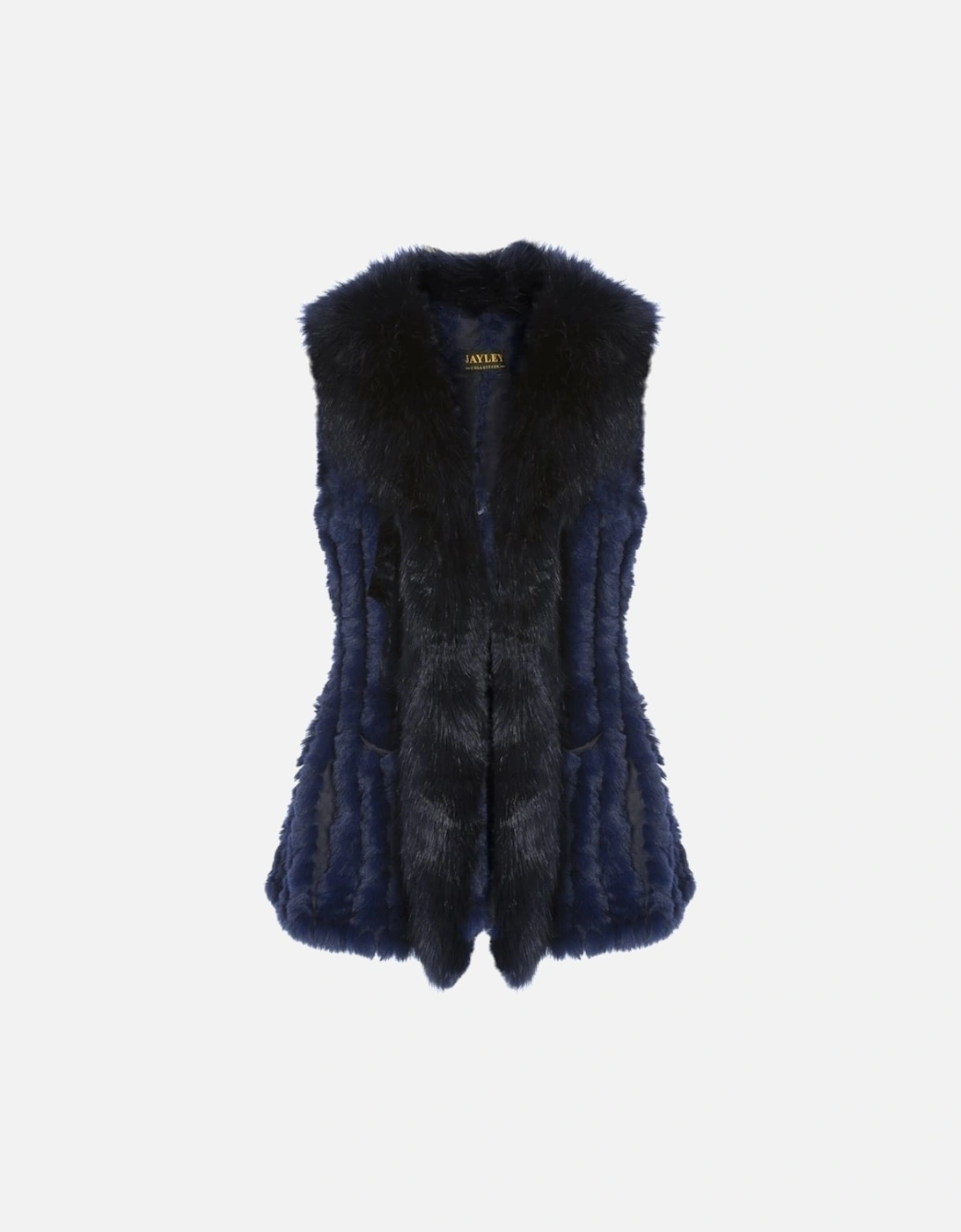 Blue Hand Knitted Faux Fur Gilet, 5 of 4