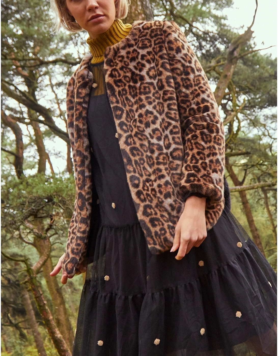 Animal Print Faux Fur Animal Print Jacket in Leopard Print