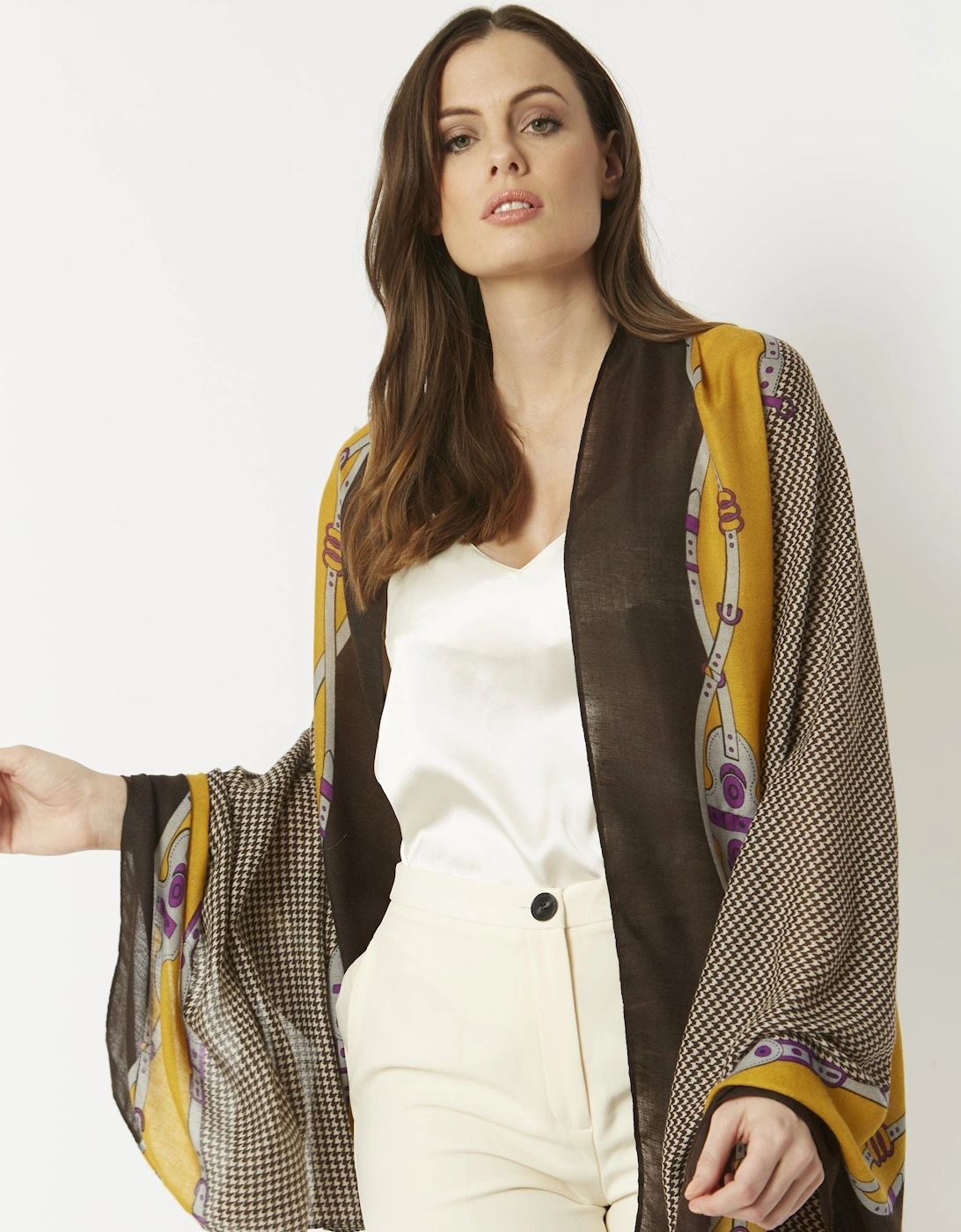 Mocha Silk Cashmere Blend Wrap