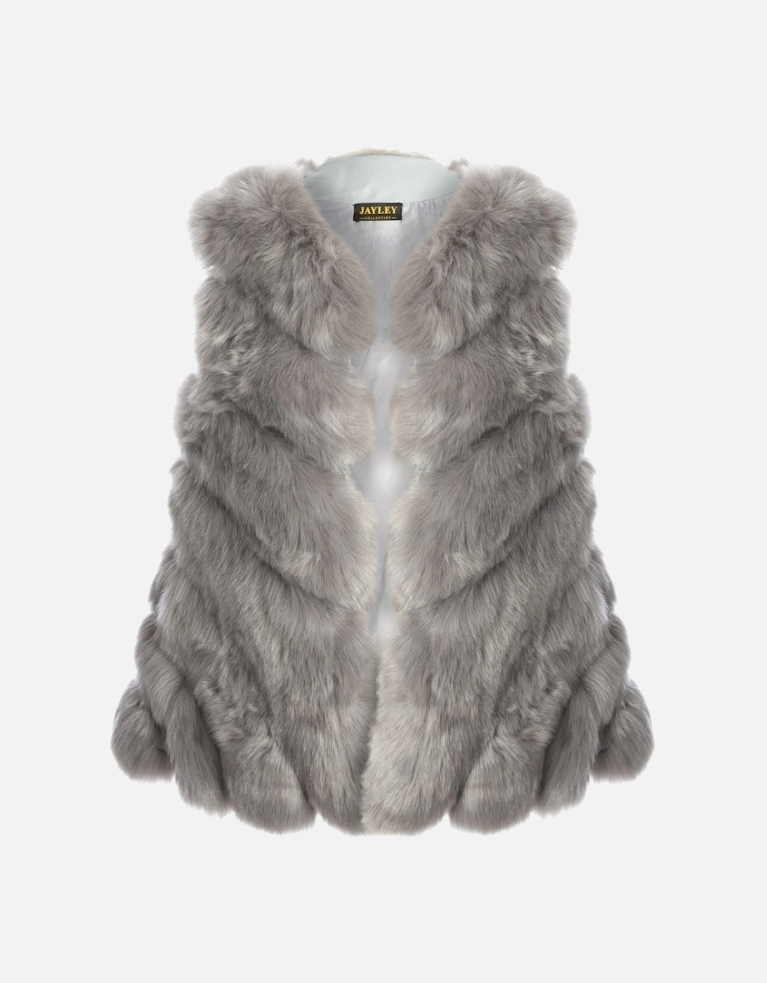 Grey Faux Fur Long Gilet, 2 of 1