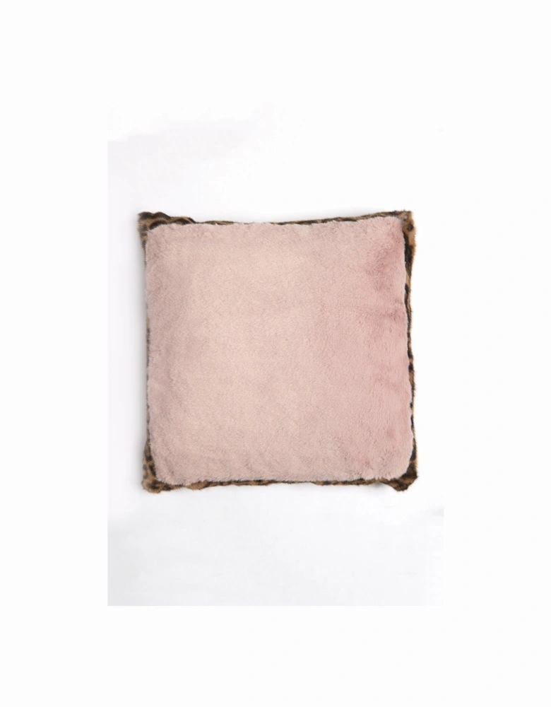 Pink Faux Fur Cushion Cover