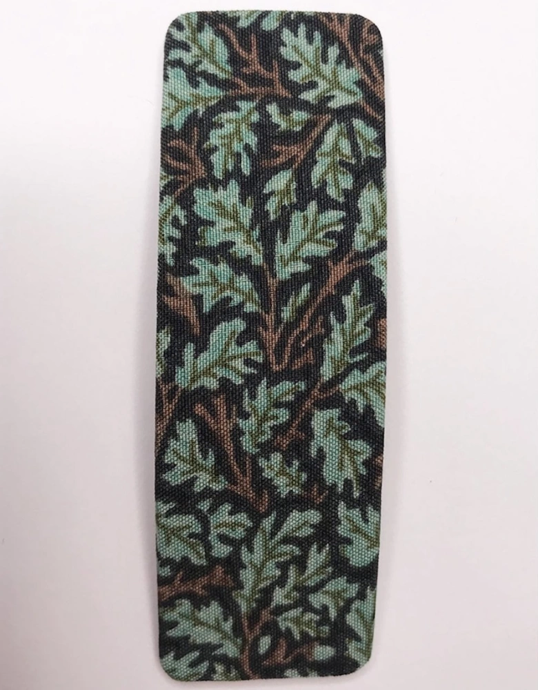 Navy Handmade Leaf Print Hair Clip