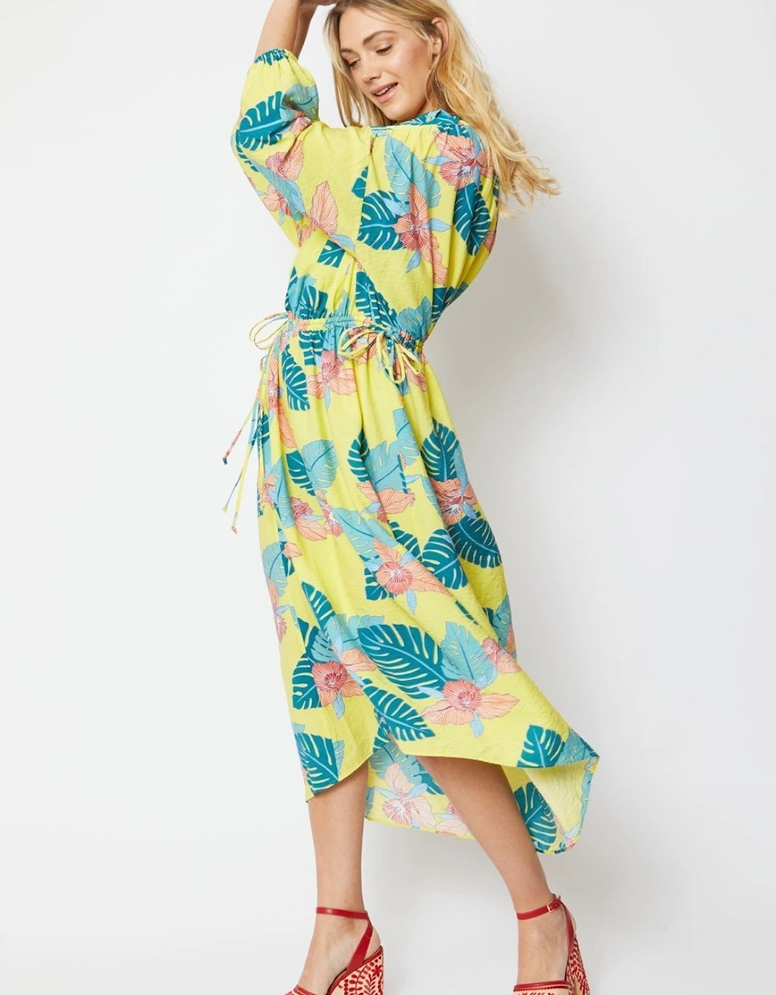 Yellow Silk Blend Kerry Kimono Dress, 3 of 2