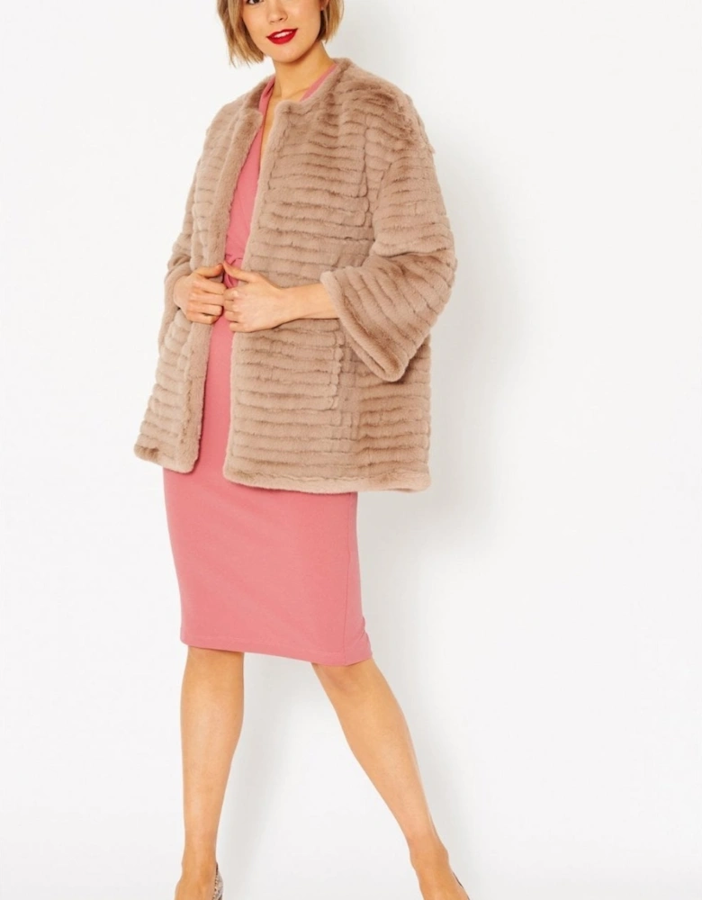 Mocha Faux Fur Over-Sized Coat