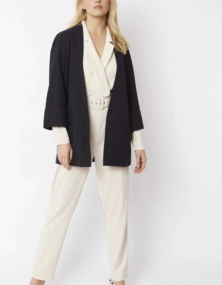 Navy Tailored Kimono Jacket