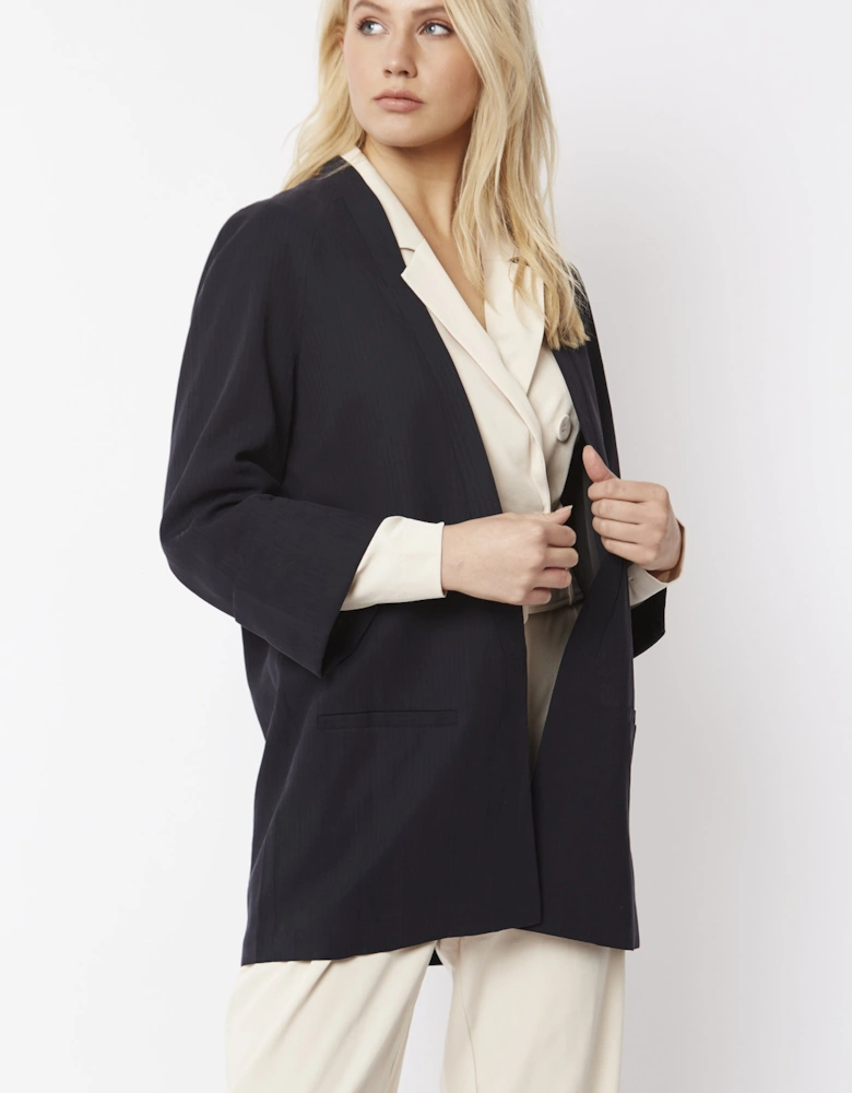 Navy Tailored Kimono Jacket