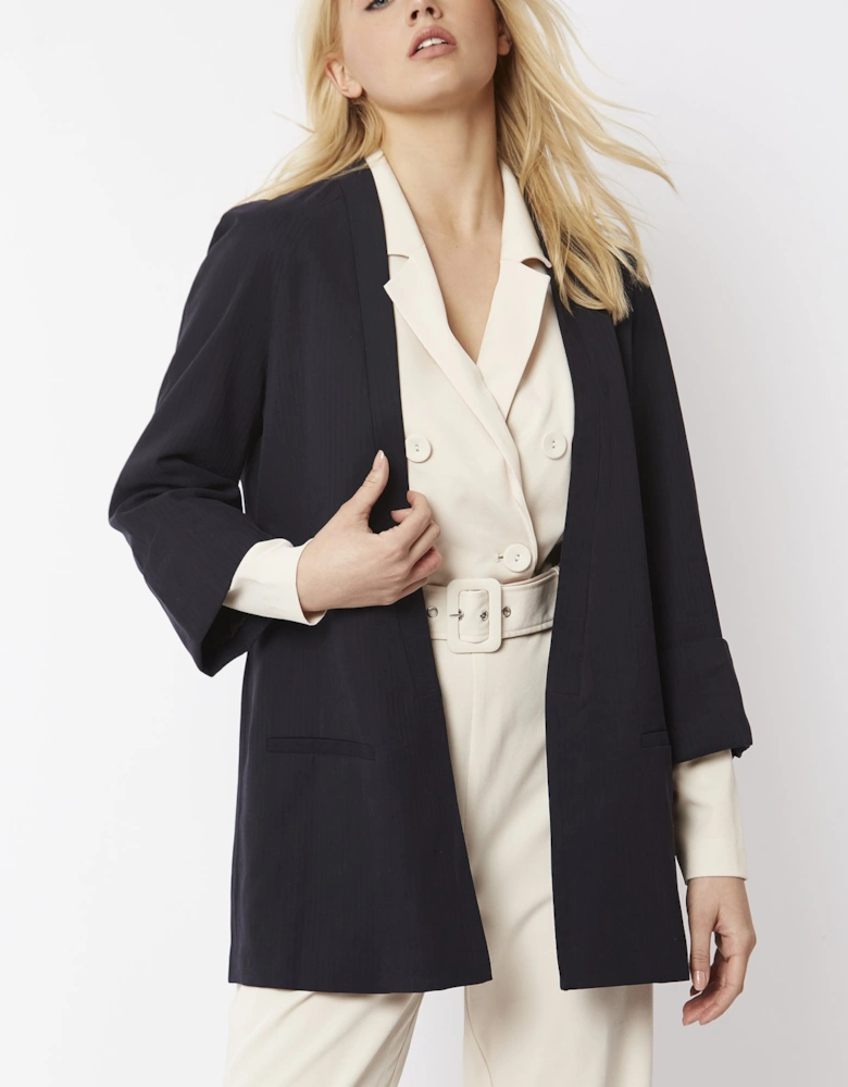 Navy Tailored Kimono Jacket