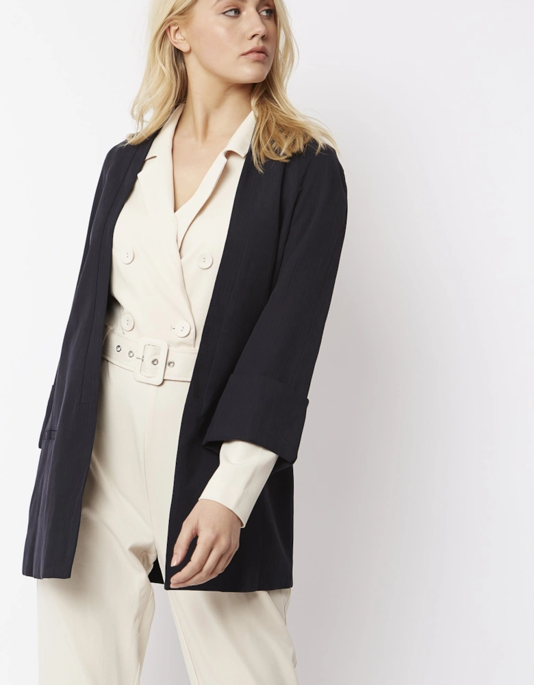 Navy Tailored Kimono Jacket