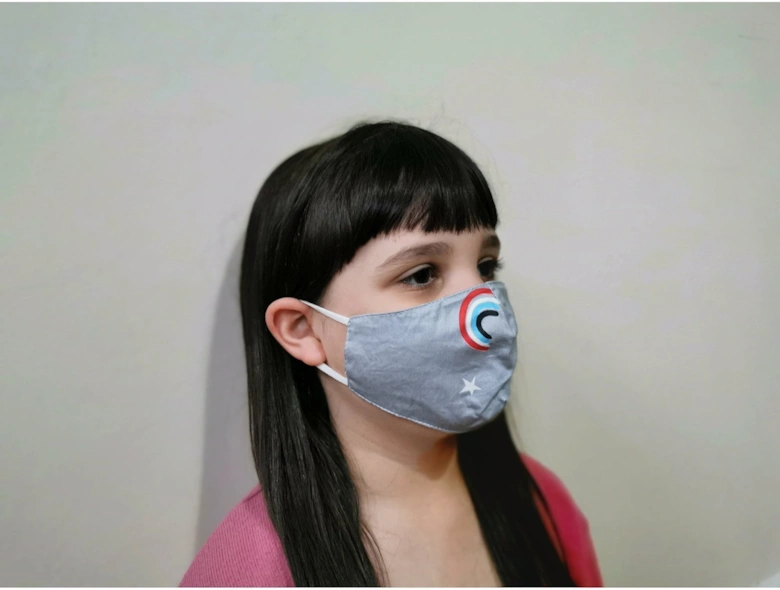 Grey Childrens Reusable Themed Cotton Face Masks