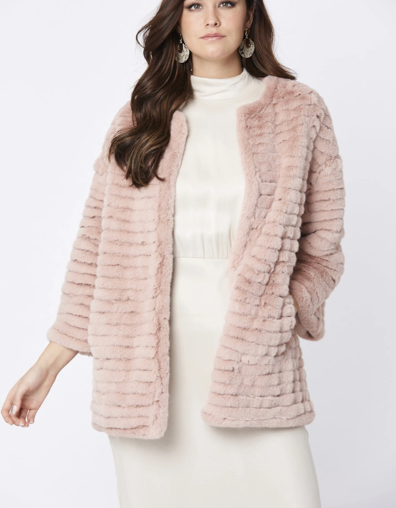 Pink Faux Fur Over-Sized Coat