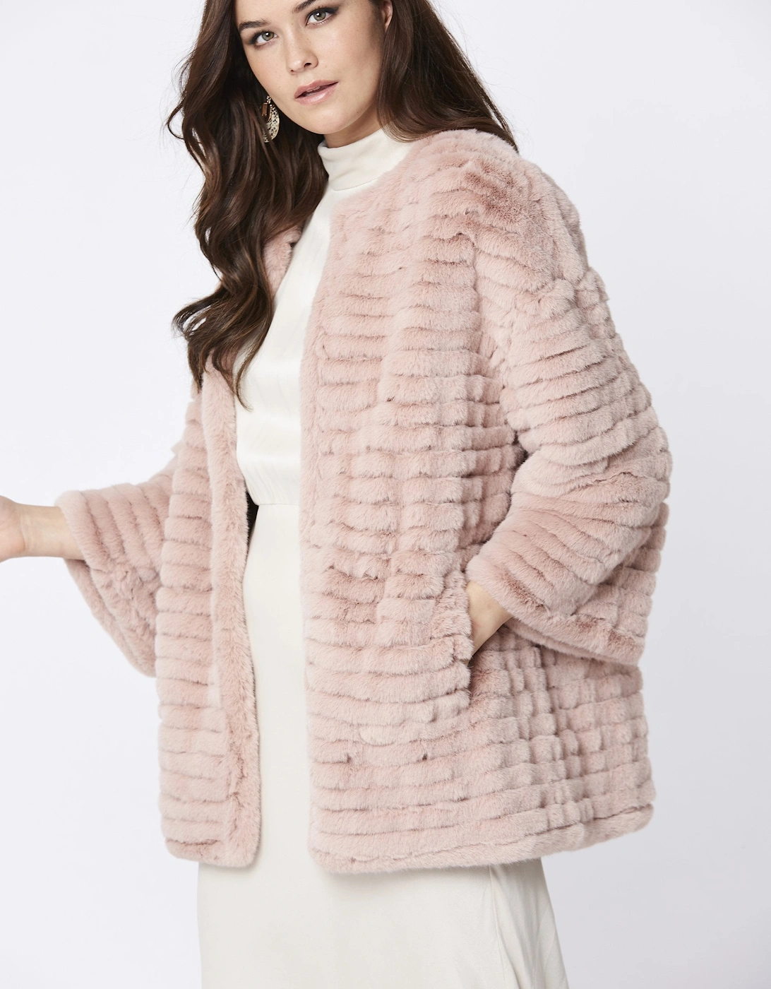 Pink Faux Fur Over-Sized Coat