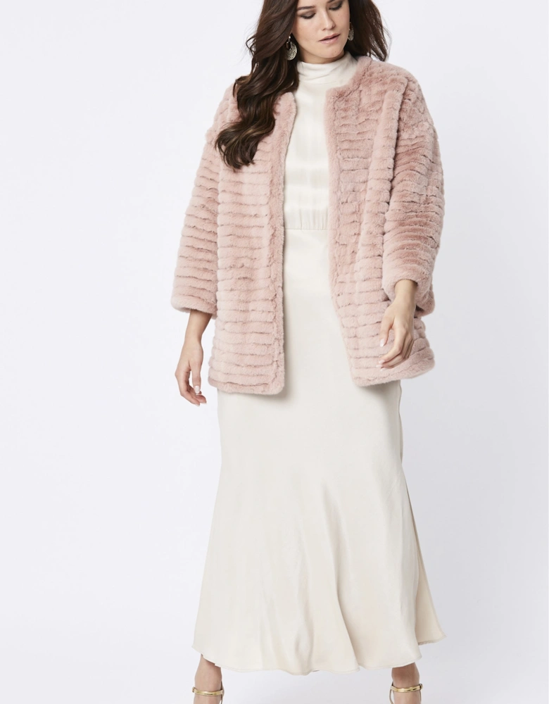 Pink Faux Fur Over-Sized Coat