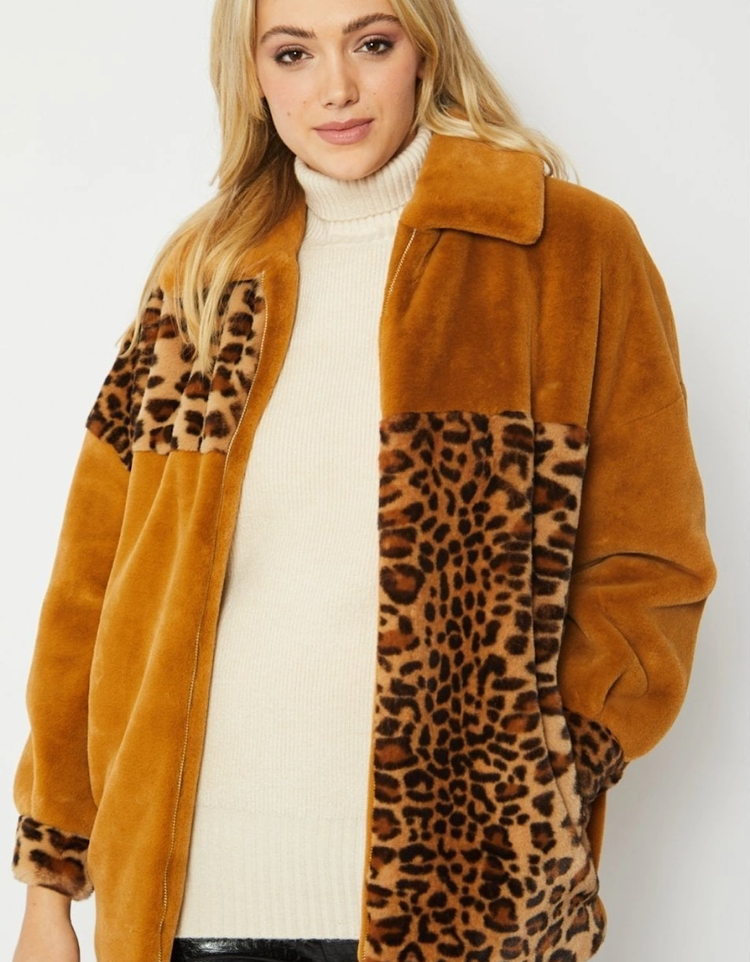 Mocha Cashmere Faux Fur Elle Coat, 6 of 5