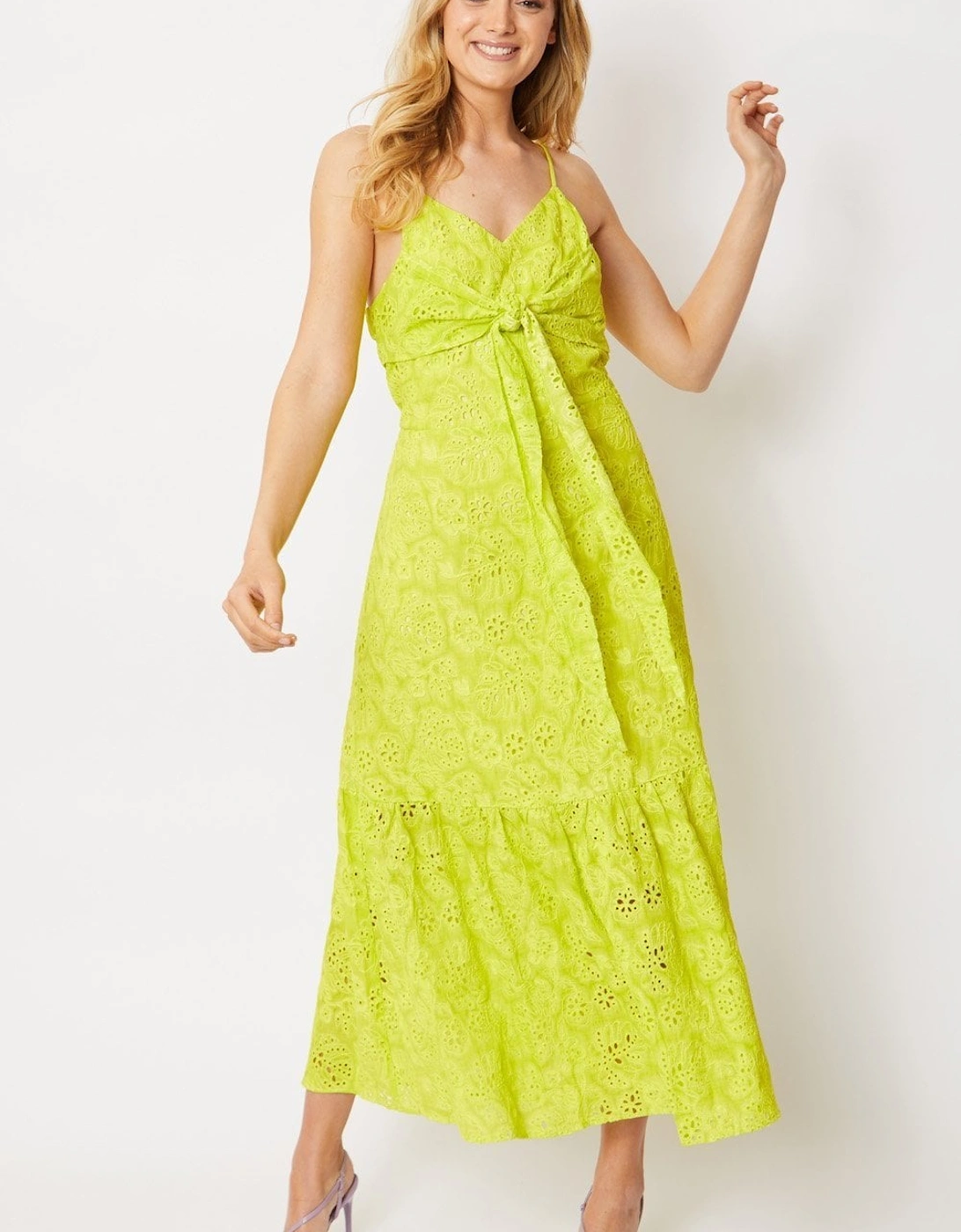 Yellow Embroidered Natural Cotton Dress, 4 of 3