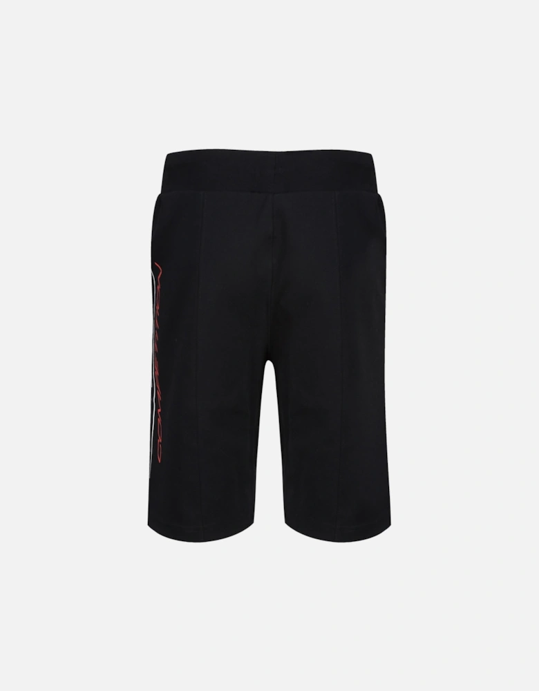 Lanong side logo Fleece Shorts | Black