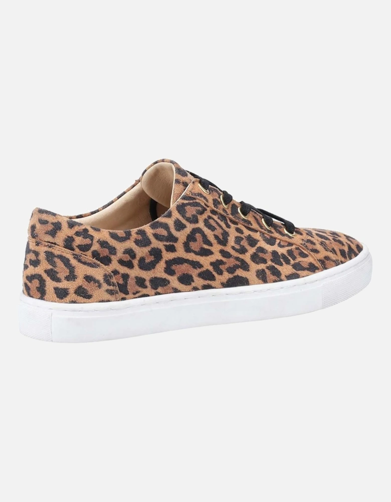 Womens/Ladies Tessa Leopard Print Leather Trainers