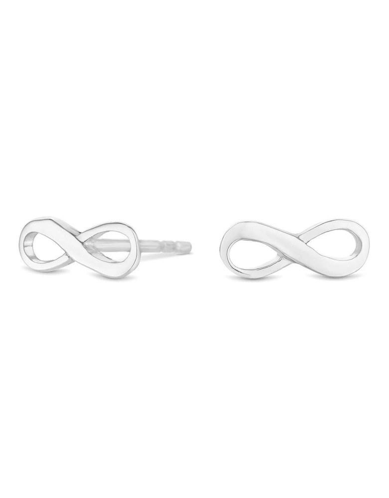 Sterling Silver 925 Mini Infinity Stud Earrings
