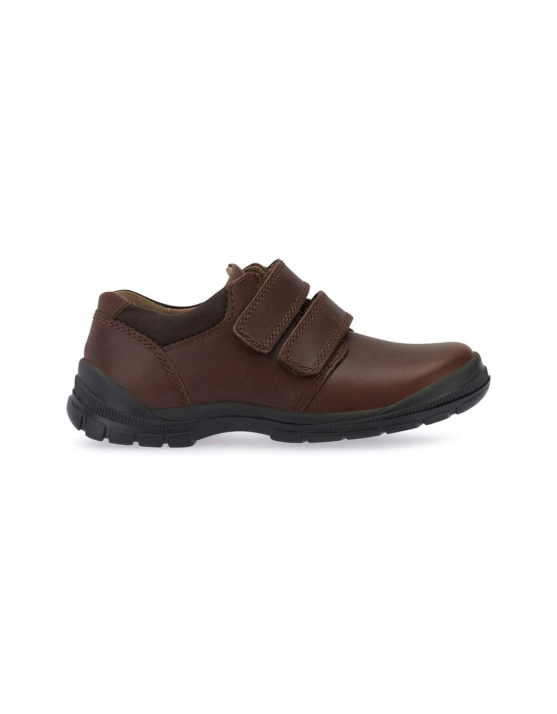 Engineer Brown Leather Rip Tape Smart Boys School Shoes, 2 of 1