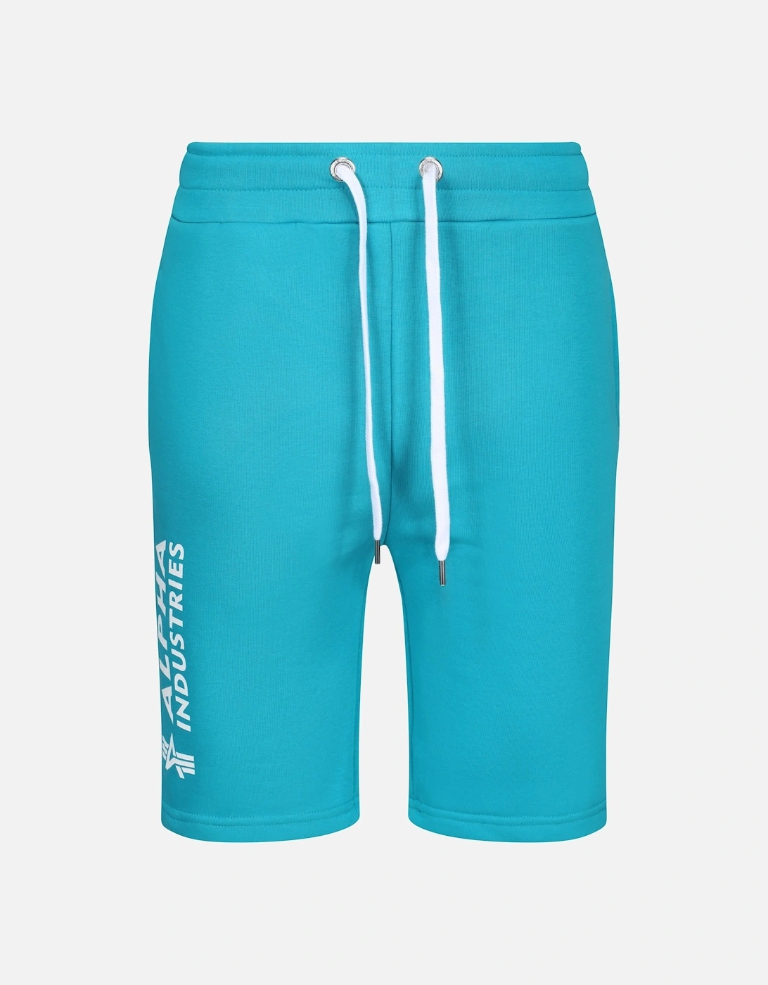 Basic White Print Logo Shorts | Blue Lagoon, 4 of 3