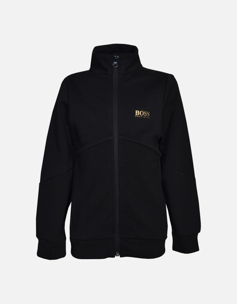 Black Zip Through Sweatshirt