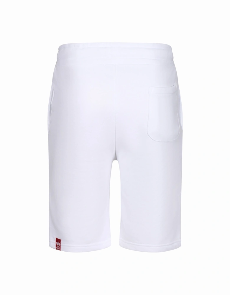 Gold Foil Print Logo Basic Shorts | White