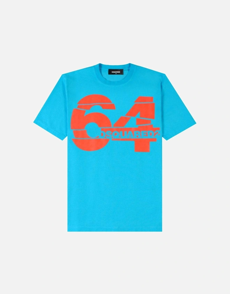Men's 64 Print T-Shirt Light Blue