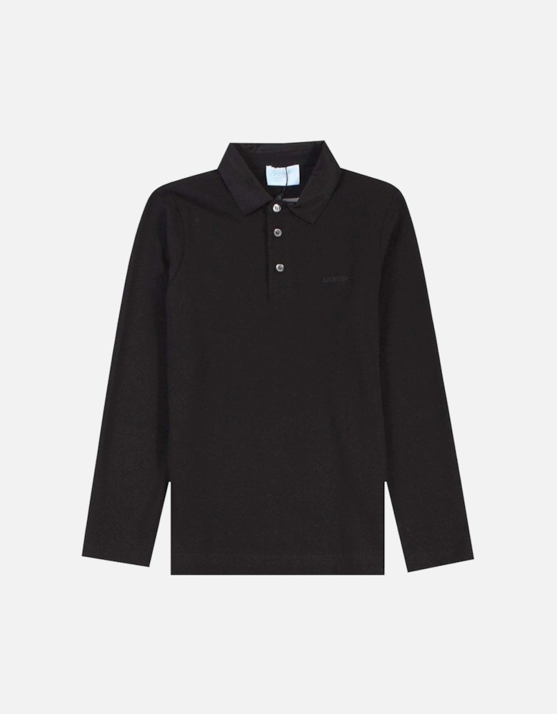 Boys Long Sleeve Polo Shirt Black