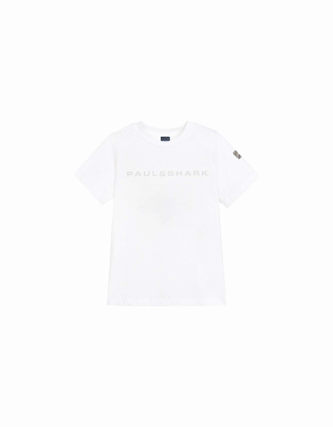 Boy's Reflective Logo Print T-Shirt White, 5 of 4