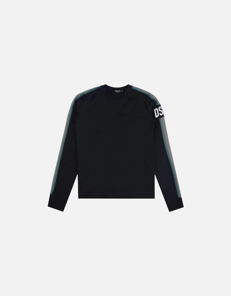 Men's Side Line Crewneck Sweatshirt Black