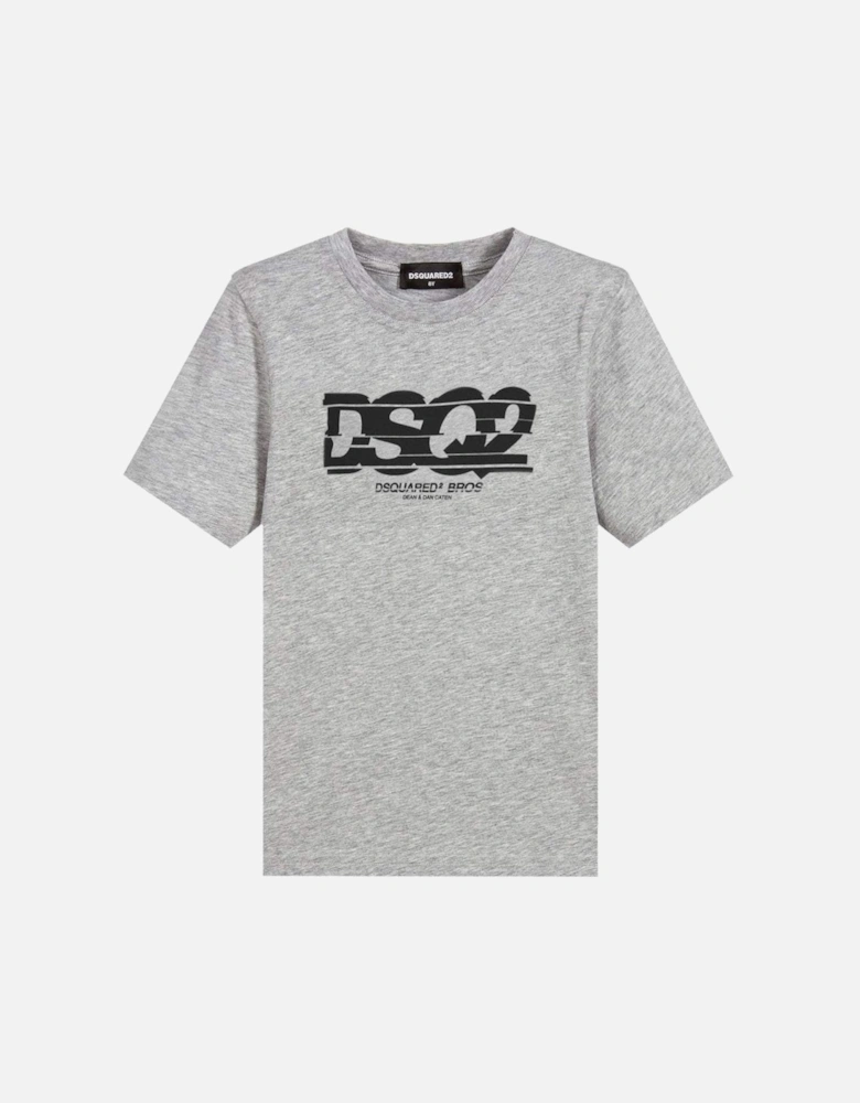 Boys DSQ2 Logo Print T-Shirt Grey