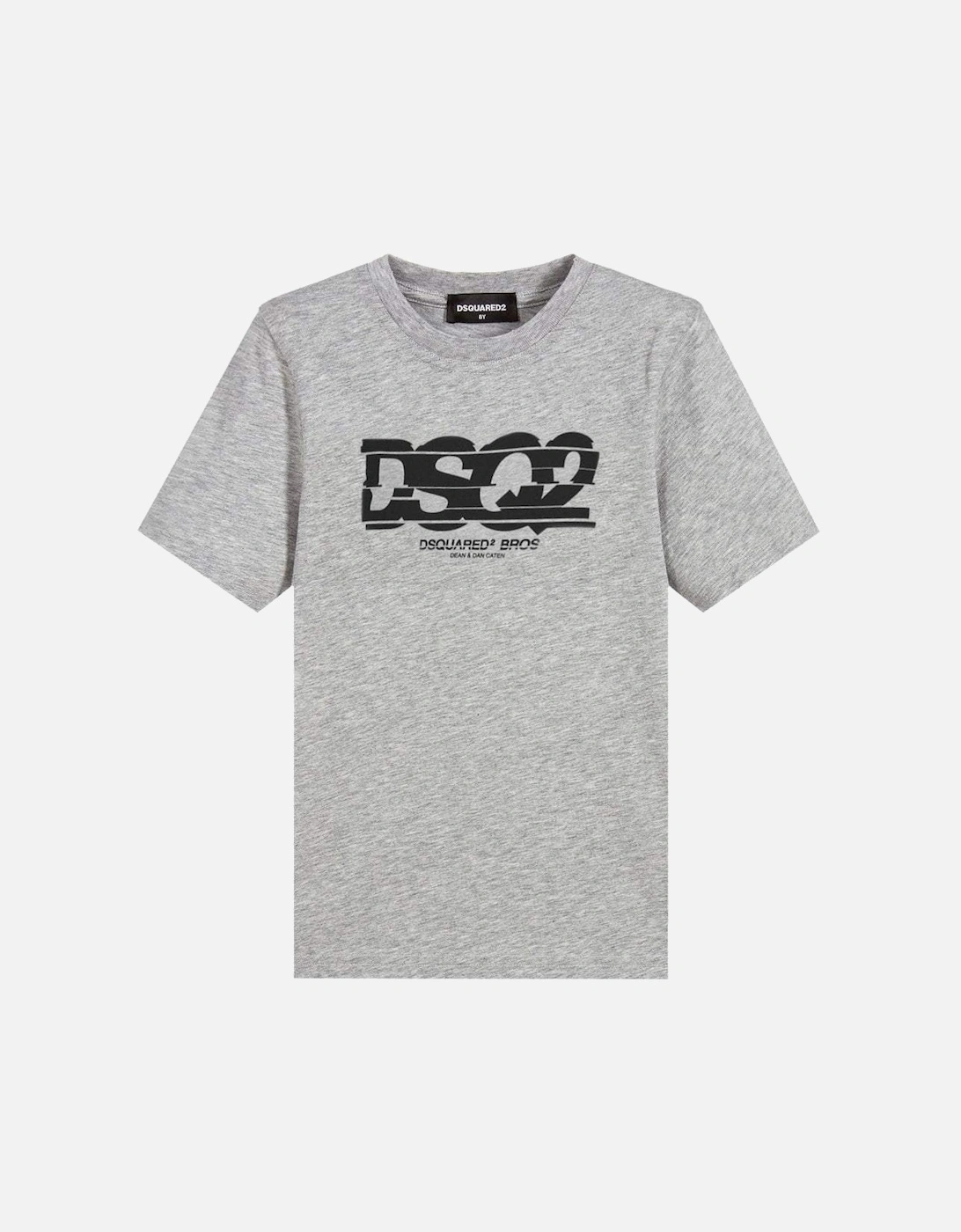 Boys DSQ2 Logo Print T-Shirt Grey, 3 of 2