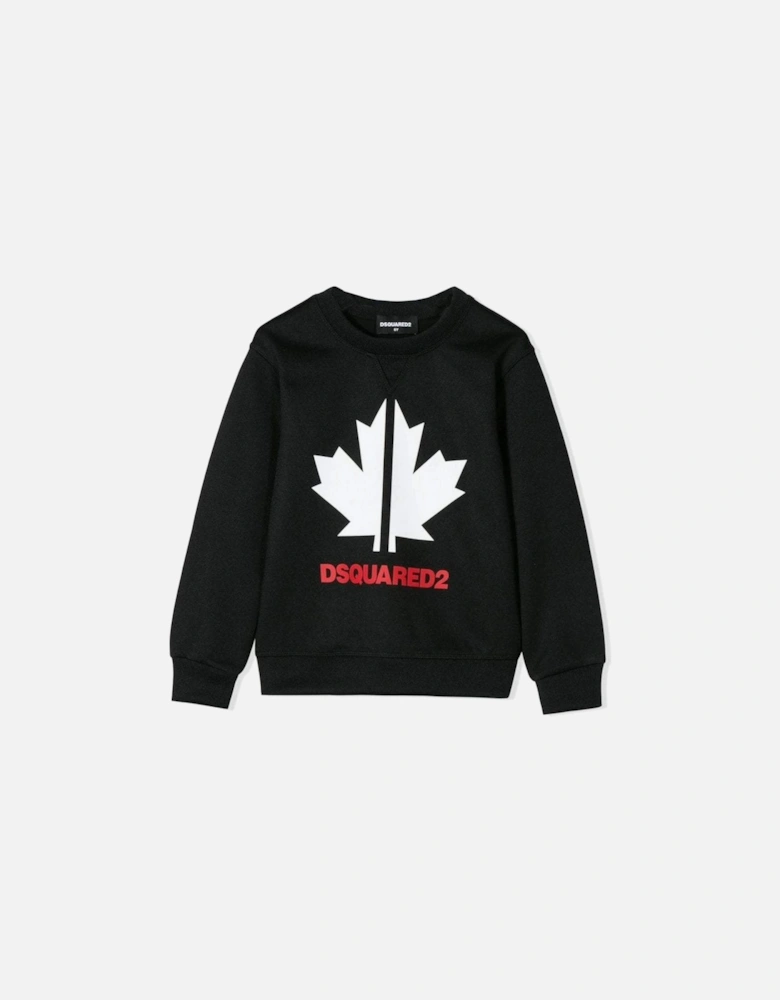 Boys Maple Leaf Sweatshirt Black