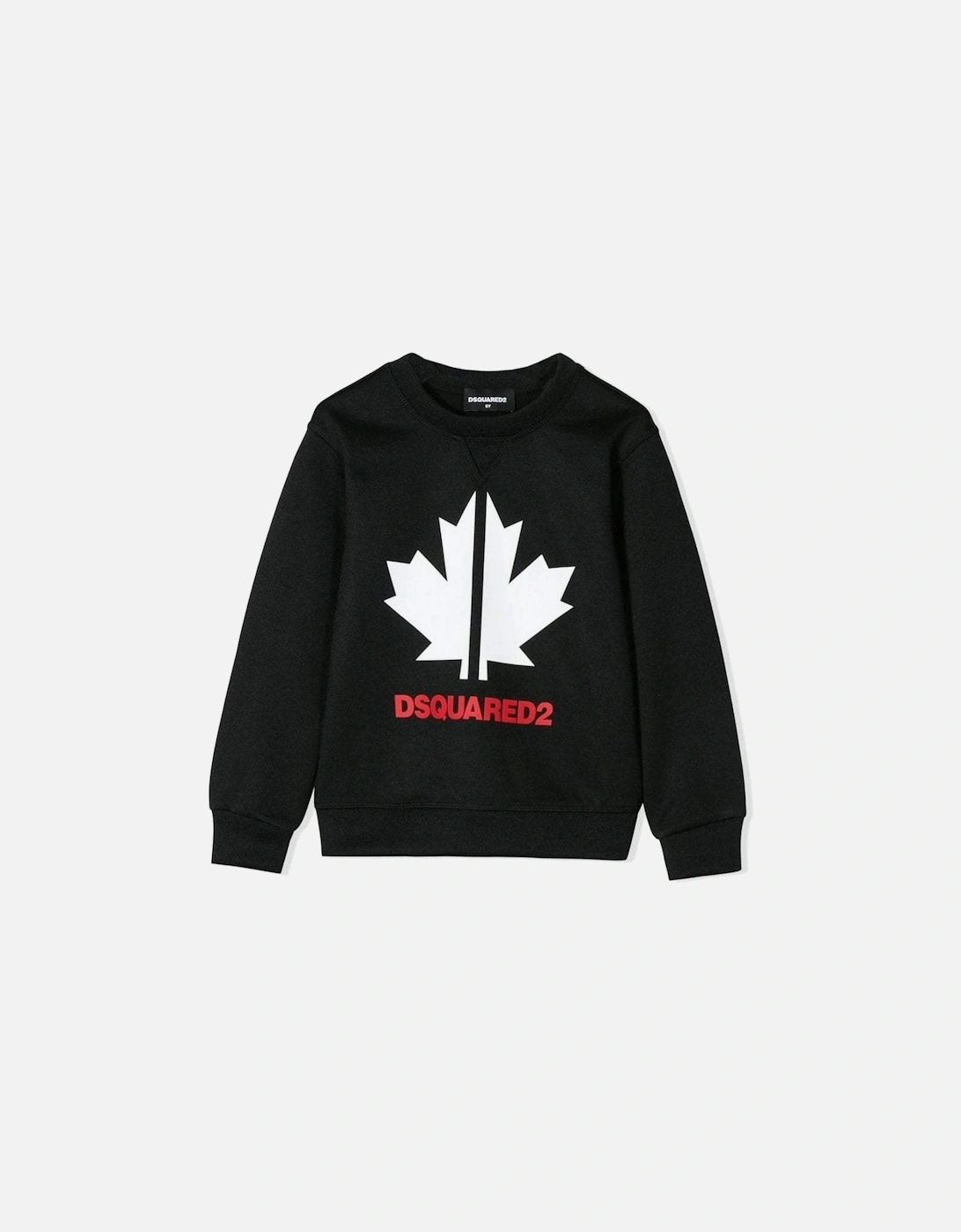 Boys Maple Leaf Sweatshirt Black, 3 of 2