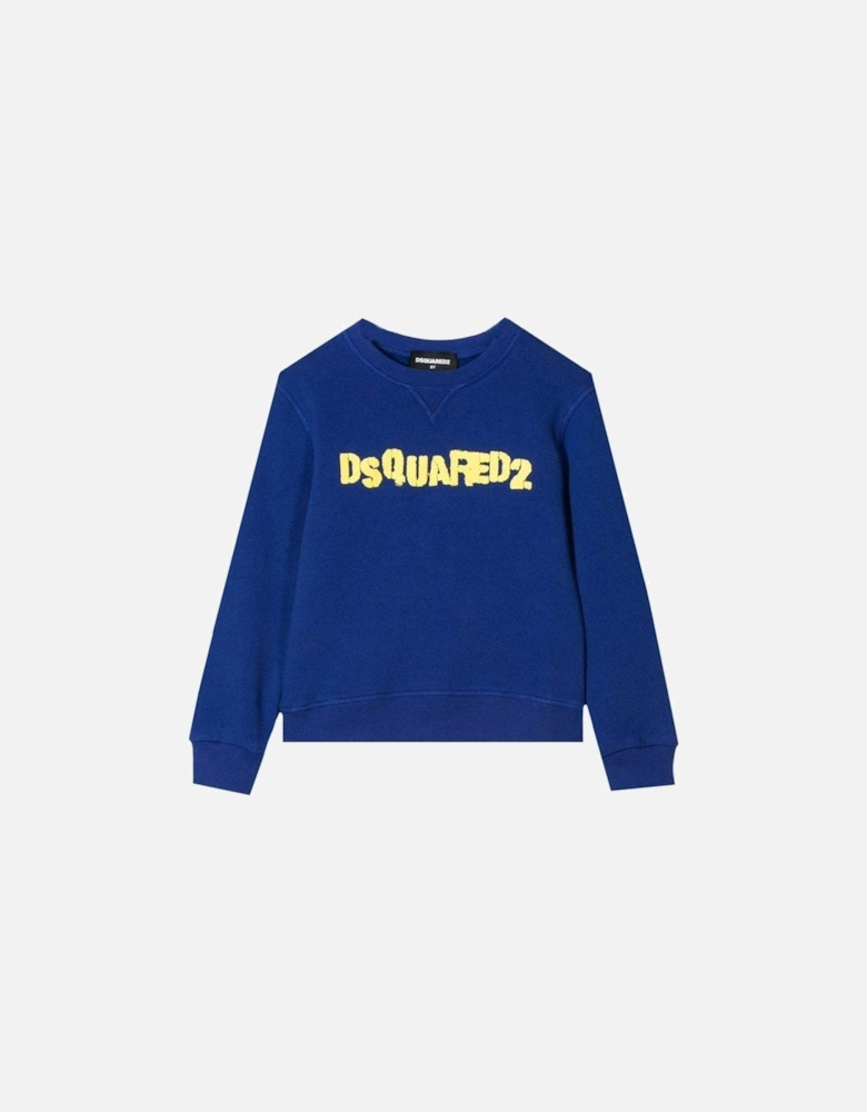 Boys Stamped Crewneck Sweatshirt Blue