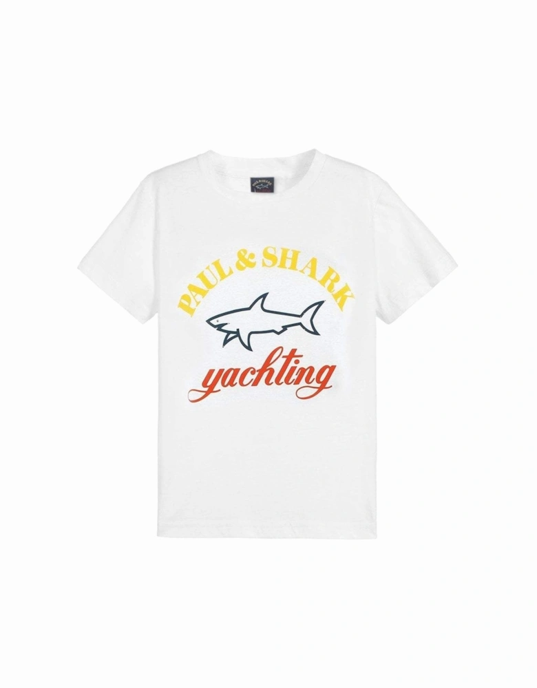 Boy's Yachting Logo Print T-Shirt White